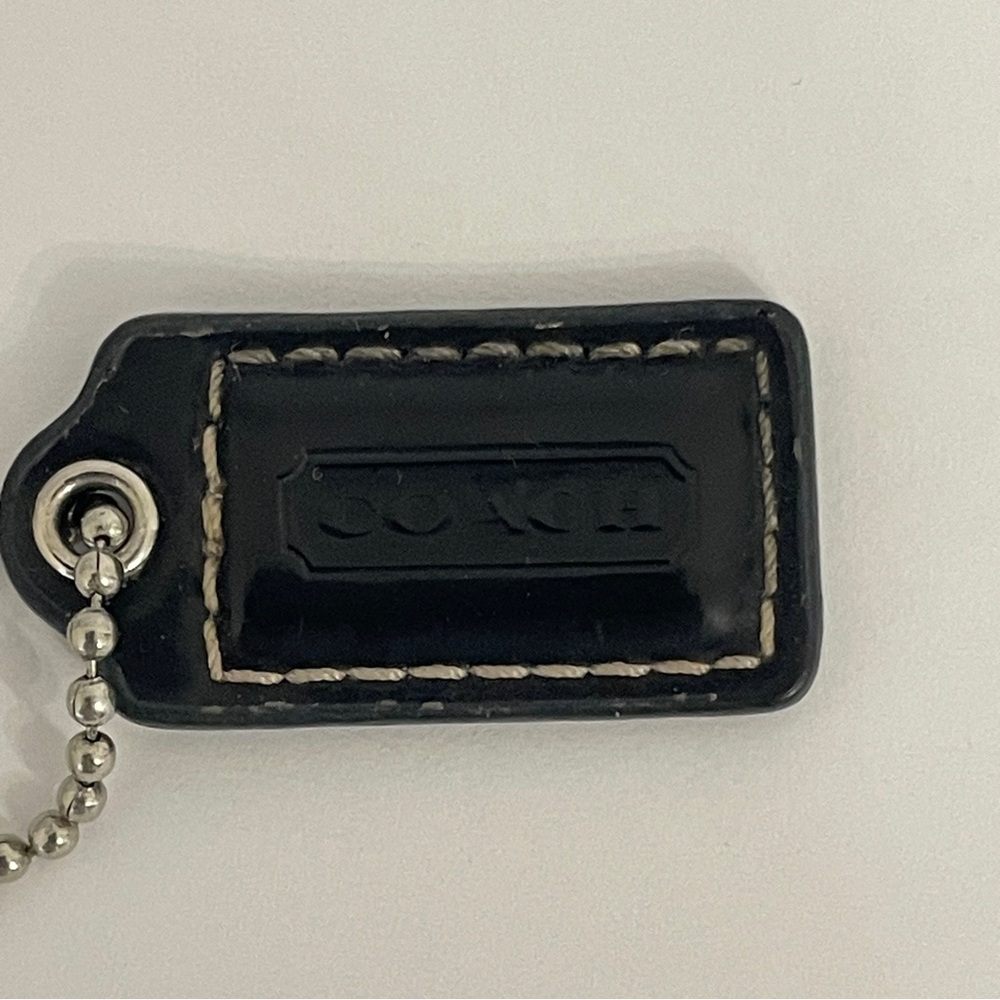 Coach 1.5” Hang Tag Black Patent Leather